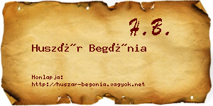 Huszár Begónia névjegykártya
